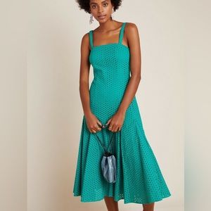 Anthropologie Maeve Lelia Eyelet Midi Dress